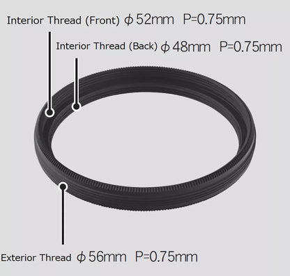Adaptateur de filtre M56 pour filetages M48 et M52 - Vixen