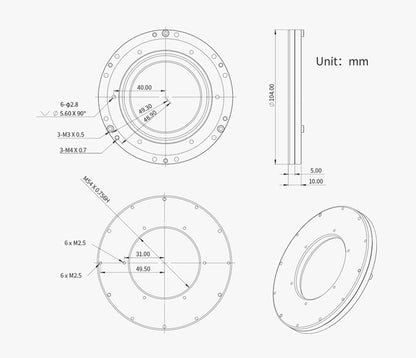 Plaque de Tilt M54 pour caméras ZWO — alignement précis du capteur pour l'astronomie - ZWO