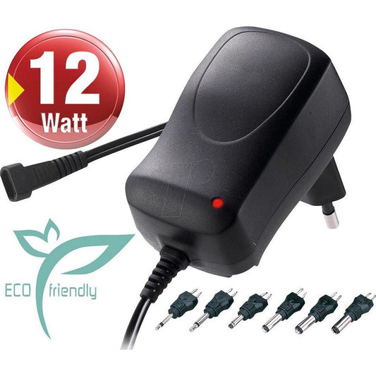 Alimentation secteur USB réglable 3-12 V DC 12 W 1 A avec 9 adaptateurs TS Optics
