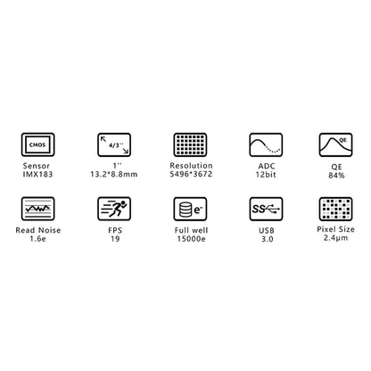 Caméra Couleur ZWO ASI183MC 20Mpx CMOS 1" pour imagerie solaire et lunaire - ZWO