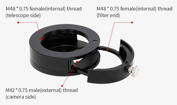 Tiroir à filtre et porte-filtre 50,8 mm pour l'imagerie IISi – Version IISi ZWO