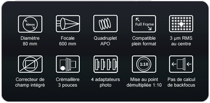 Lunette FF80 astrograph pour l'imagerie du ciel profond - ZWO
