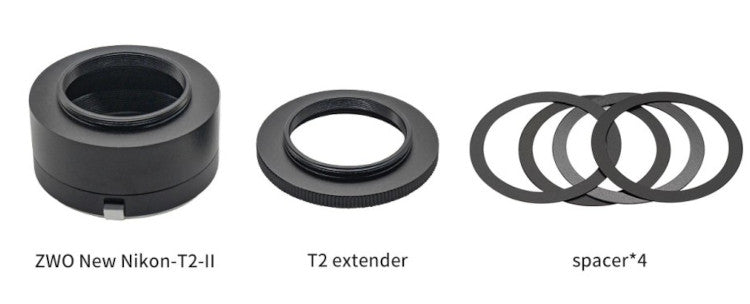 Adaptateur ZWONIKON-T2-II pour Nikon sur caméras ZWO ASI – Back focus et filtre 50,8 mm - ZWO