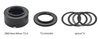 Adaptateur ZWONIKON-T2-II pour Nikon sur caméras ZWO ASI – Back focus et filtre 50,8 mm - ZWO