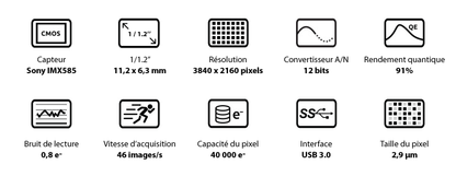 Caméra Couleur ZWO ASI585MC pour l'astronomie - ZWO