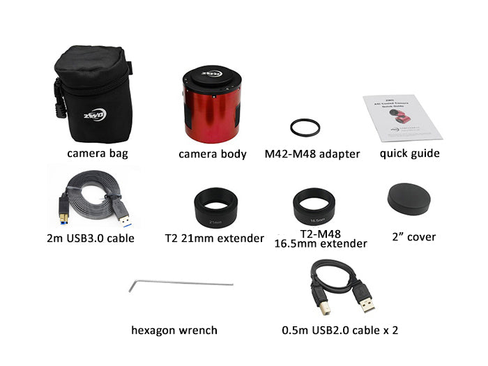 Caméra refroidie couleur ASI071MC-PRO - 7.1 MP - pour l'astronomie - ZWO