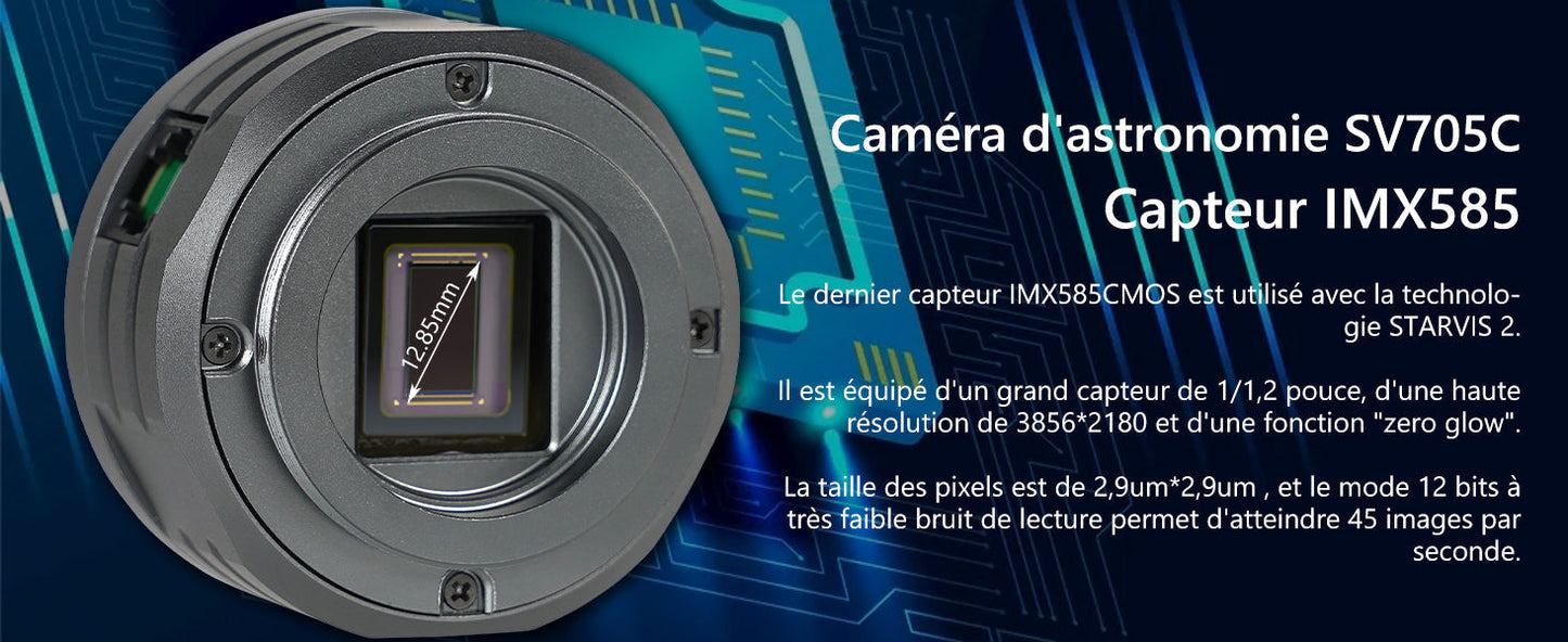 Caméra Planétaire SV705C IMX585 USB3.0 pour EAA et Imagerie - SVBONY