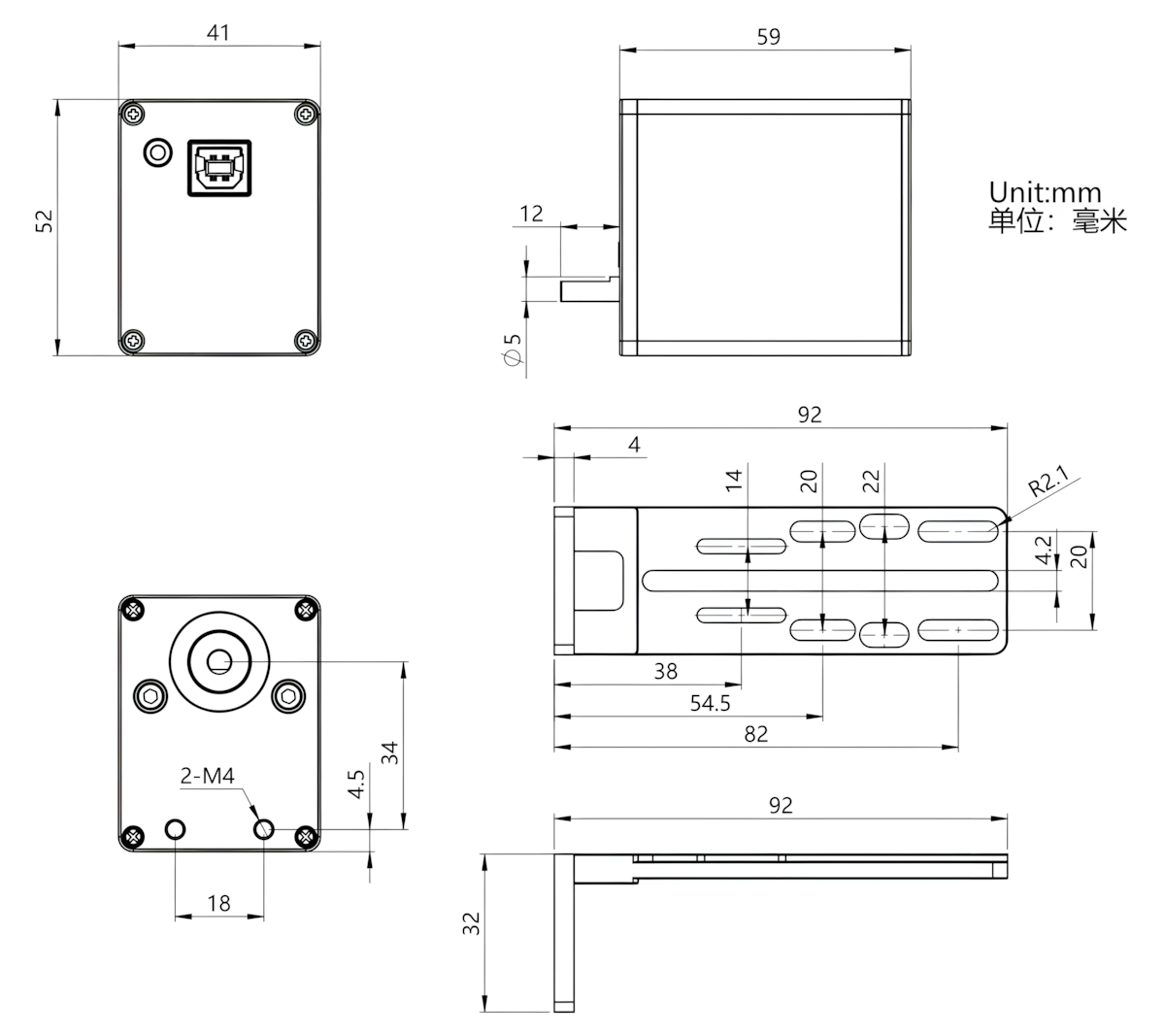 Moteur de mise au point automatique ZWO EAF USB-C – pour l'astronomie ZWO