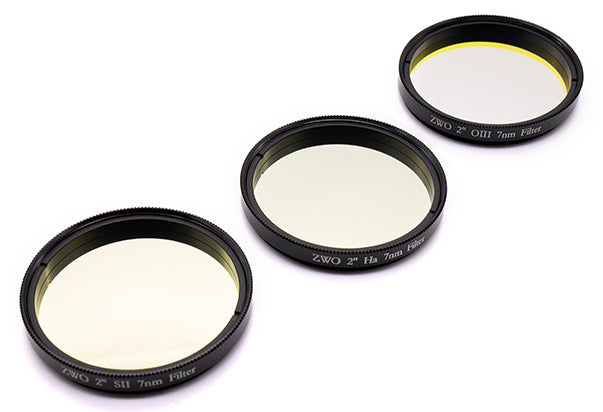 Filtres à bande étroite Ha/SII/OIII 7 nm pour l’astronomie – ZWO