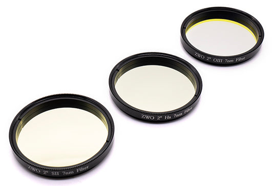 Filtres à bande étroite Ha/SII/OIII 7 nm pour l’astronomie – ZWO