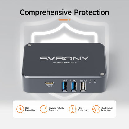 Boîtier d'alimentation SVBONY SV241 pour astrophotographie - Micro DC + USB, Interface USB3.1 Type-C