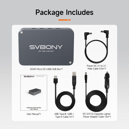 Boîtier d'alimentation SVBONY SV241 pour astrophotographie - Micro DC + USB, Interface USB3.1 Type-C