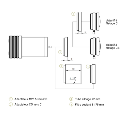 Caméra monochrome ZWO ASI120MM Mini pour l'autoguidage et l'imagerie planétaire - ZWO