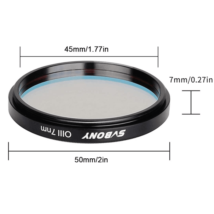 Filtre SVBONY 2" OIII à Bande Etroite 7 nm pour Observation du Ciel Profond