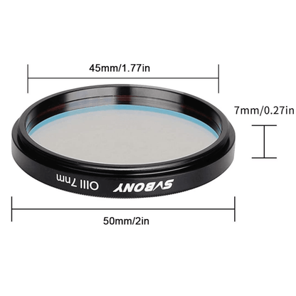Filtre SVBONY 2" OIII à Bande Etroite 7 nm pour Observation du Ciel Profond