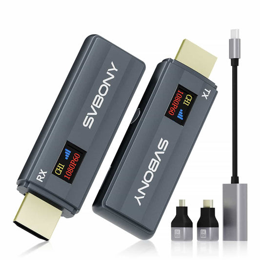 Drahtloser HDMI-Sender und -Empfänger 1080P mit OLED-Bildschirm 0,42" - Svbony
