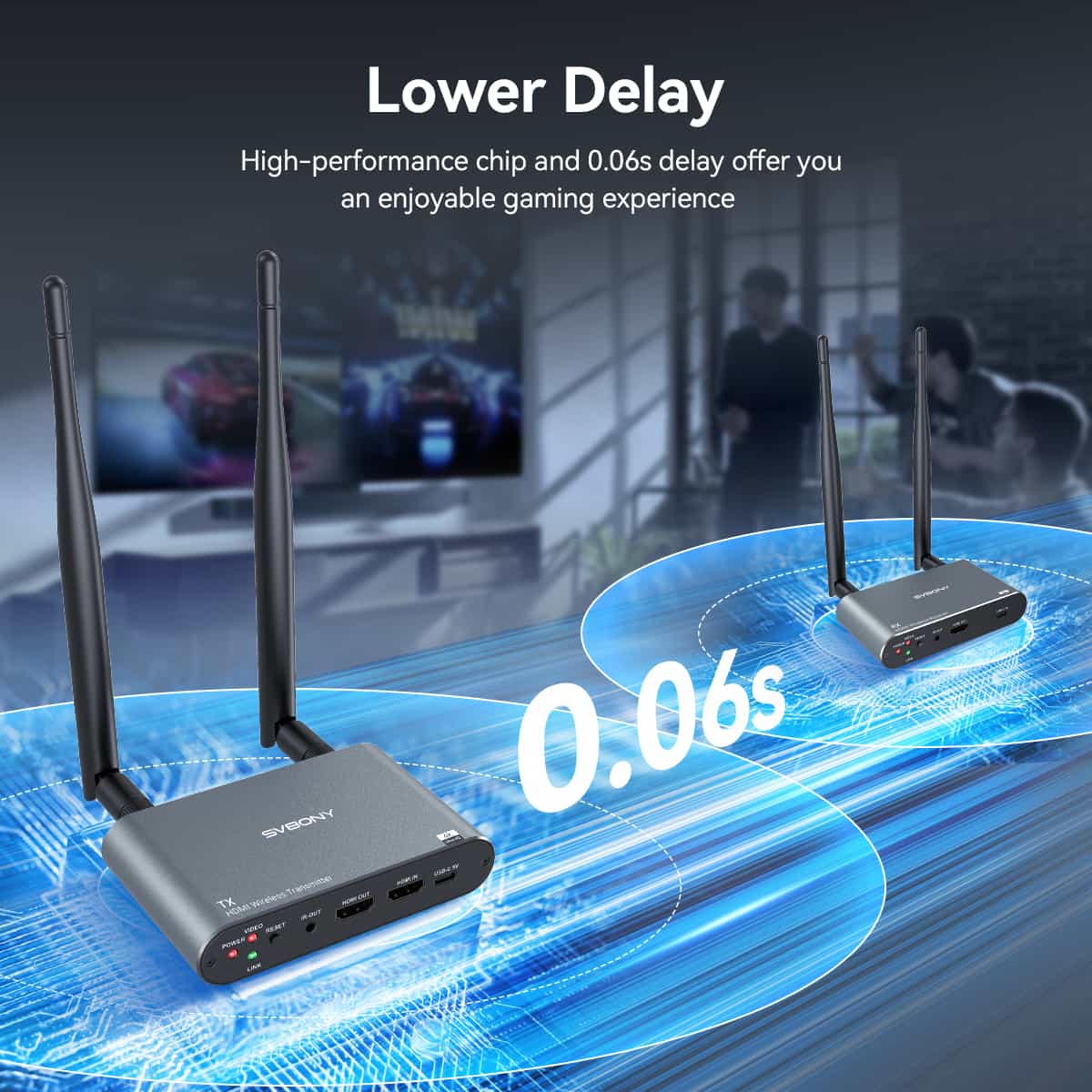 Système de Transmission Vidéo Sans Fil 4K avec Faible Latence 0,06s et Sortie HDMI 30Hz - SVBONY