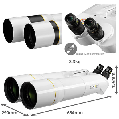 Télescope binoculaire BT-120 SF – 120 mm f/5,5 (660 mm) pour l'astronomie - Explore Scientific