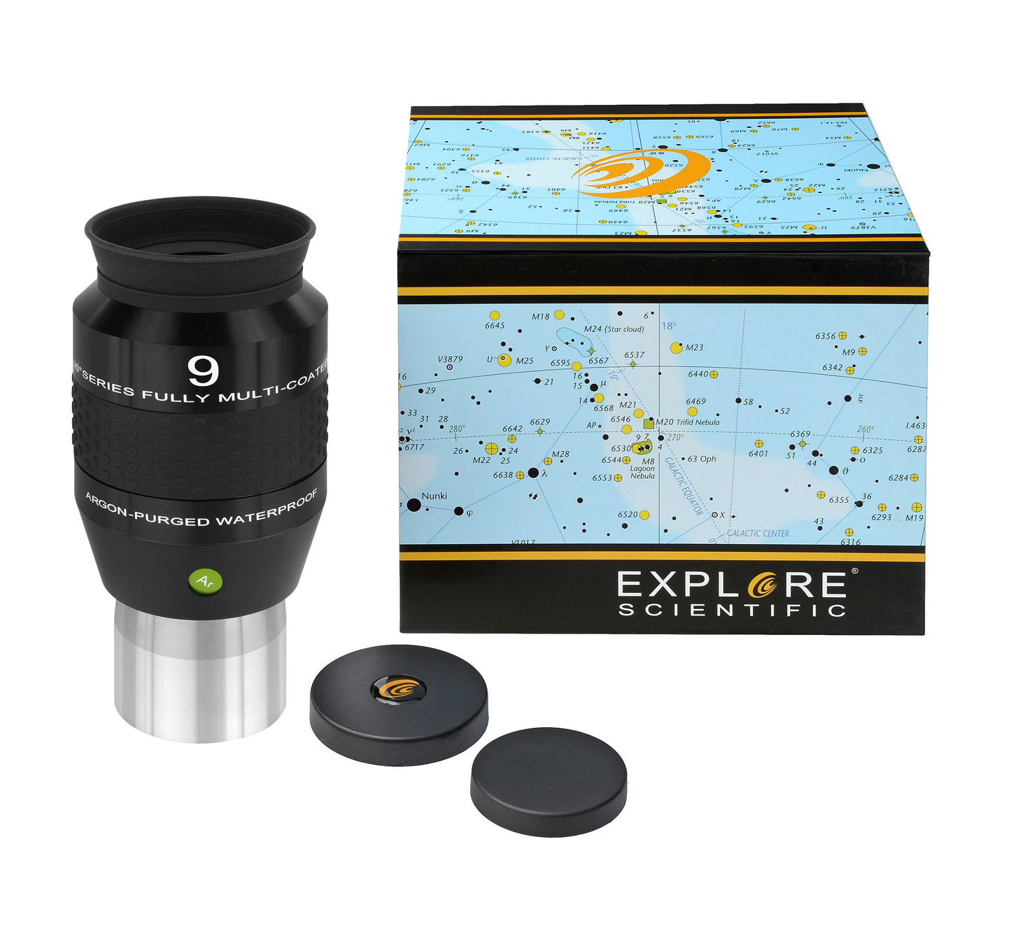 Oculaire 9 mm 120° Ar pour l'astronomie - Explore Scientific