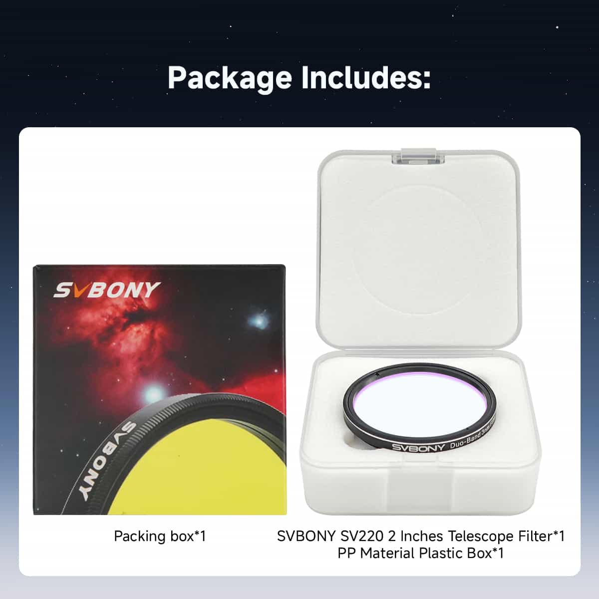 Filtre Narrowband 3nm H-Alpha & OIII SV220 2" – Svbony