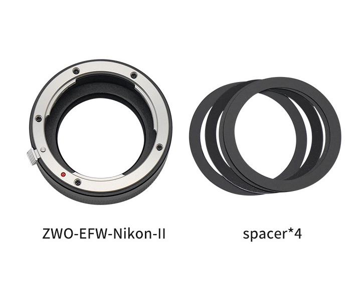 Adaptateur ZWO ASI T2 vers objectif Nikon pour EFW (version II) - ZWO