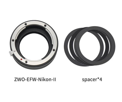 Adaptateur ZWO ASI T2 vers objectif Nikon pour EFW (version II) - ZWO