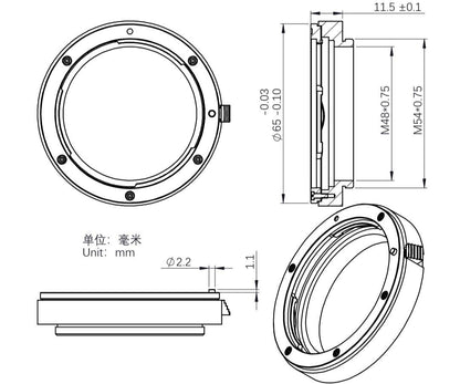 Adaptateur ZWEFW2-EOS Canon EF sur ZWO - EFW 50,8 mm - ZWO